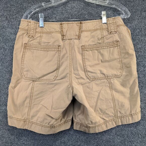 Eddie Bauer Women's Chino Shorts Tan Size 8 100% Cotton Slash Pockets - Picture 2 of 11